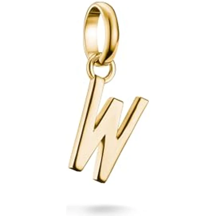 Thomas Sabo Charm Club Connect Charm-Anhänger Buchstabe W, 18k Vergoldung, aus recyceltem 925 Silber, CC1229-413-39 – Bild 1