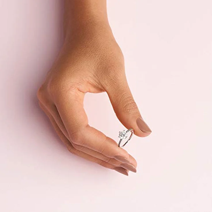 PANDORA Damen-Solitär Freundschaftsring 925 Sterling Silber, Ringgröße 60, Modell 198289CZ-60 – Bild 5