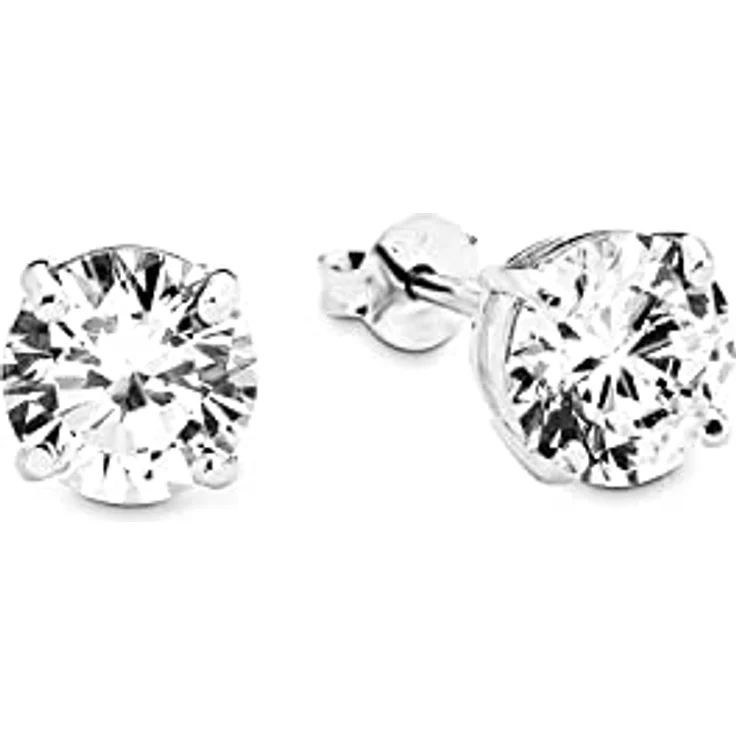 Amor Ohrstecker 925 Sterling Silber, Damen Ohrschmuck mit Zirkonia synth., 0,7 cm, rhodiniert, in Geschenkbox, 9061914 – Bild 1