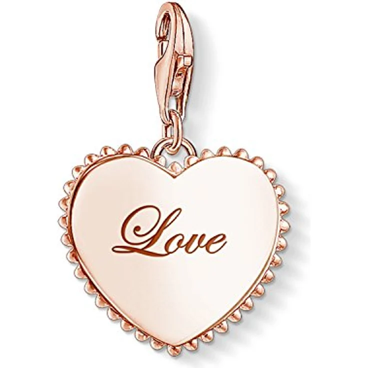 THOMAS SABO Damen Charm-Anhänger Liebesbeweis, 925 Sterlingsilber, eleganter Charm mit Karabinerhaken für Bettelarmbänder