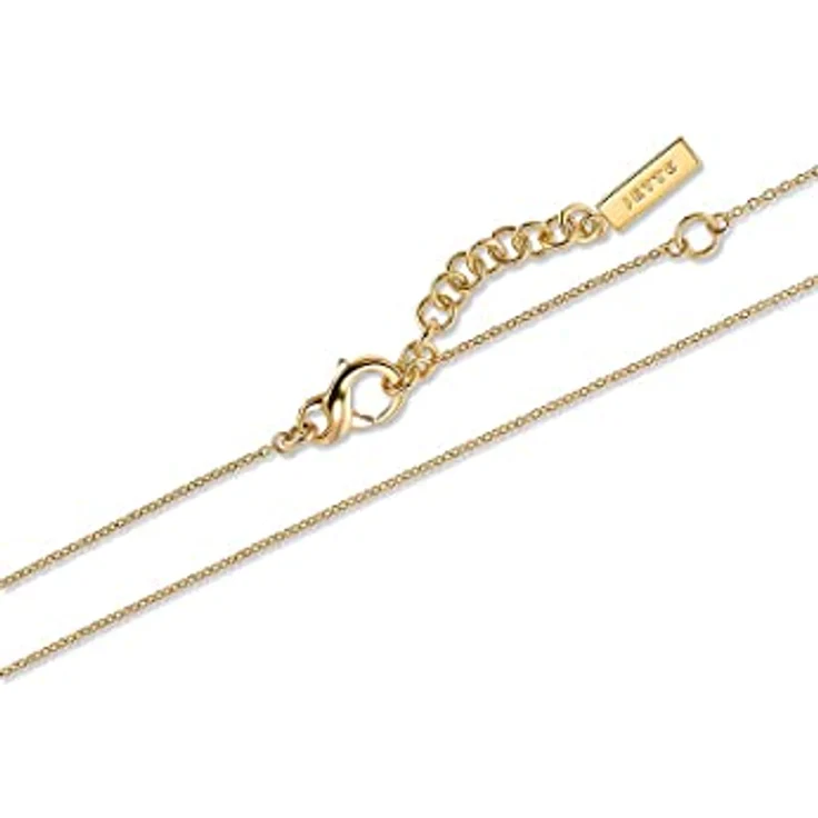 JETTE Damen-Halskette 925er Silber mit Zirkonia, 45 cm Gold, Geschenkbox – Bild 2