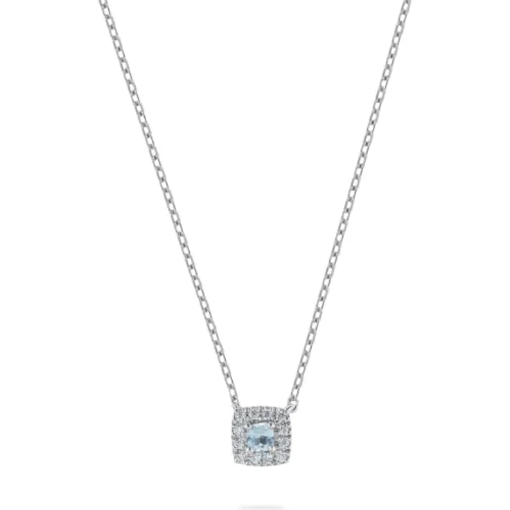 CHRIST Damen-Halskette 585er Weißgold mit 1 Topas, One Size – Bild 1