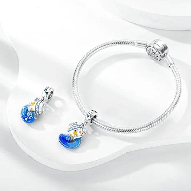 Pandach Damen Charm Anhänger Sternzeichen, 925 Sterling Silber mit Zirkonia, 12 Sternbilder Beads für Pandora Armband und Halskette – Bild 3