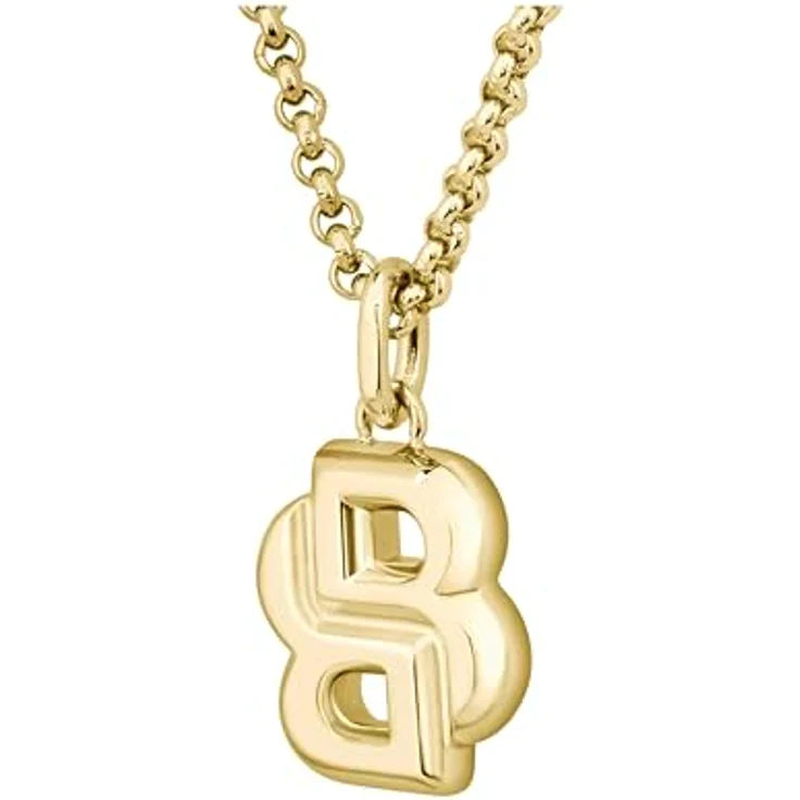 BOSS DOUBLE B PETIT, Damen-Halskette aus Gelbgold mit Doppel-B Charm, 457 mm + 50 mm Verlängerung – Bild 2