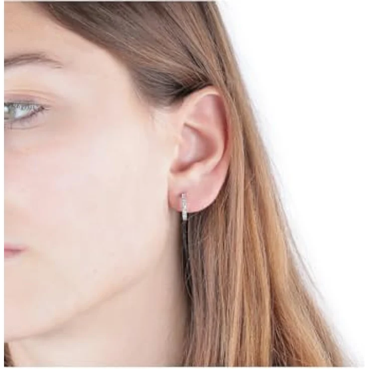 FAVS Damen-Creolen 925er Silber mit 16 Zirkonia, One Size – Bild 2