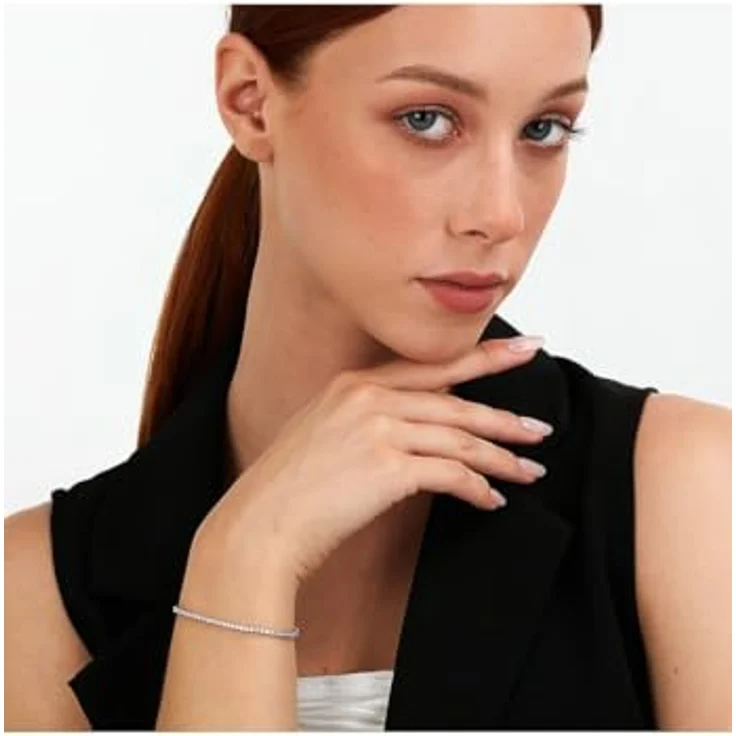 CHRIST Damen-Armband 585er Weißgold mit 87 Diamanten, One Size – Bild 4