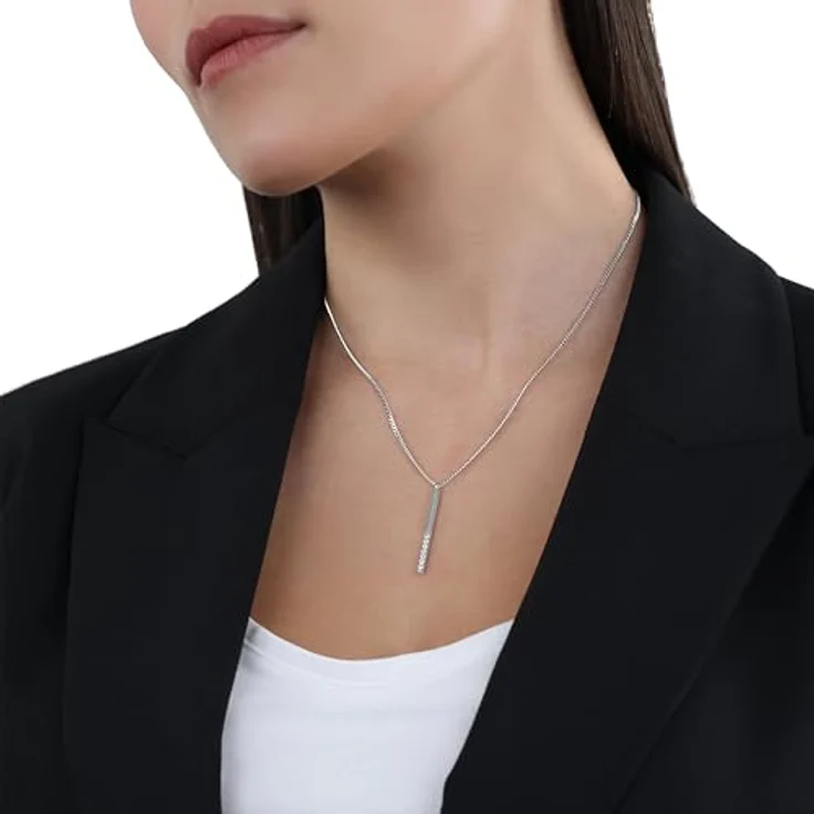 s.Oliver Damen Halsschmuck, 925 Sterling Silber Kette mit 7 Zirkonia-Steinen, 42+3 cm, in Schmuck Geschenk Box – Bild 2