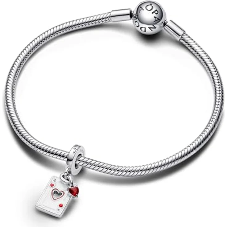 PANDORA Moments Disney Villains Herzkönigin Doppelter Charm-Anhänger aus Sterling Silber mit künstlichem Kristall und roter Emaille, kompatibel mit Moments Armbändern, 793420C01 – Bild 3