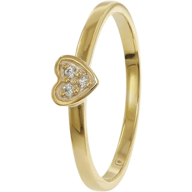trendor Damenring Gold 333/8K Herz mit Zirkonias, eleganter Ring aus Echtgold für Frauen, Ringgröße 50/15,9 – Bild 1