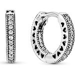 Pandora Creolen Signature 296317CZ, 925er Silber mit Zirkonia-Besatz, 1,3 cm Länge