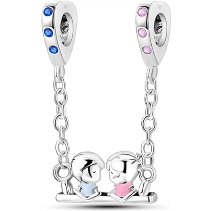 Pandach Damen Charm Anhänger 925 Sterling Silber mit Zirkonia, kompatibel mit europäischen Armbändern und Halsketten