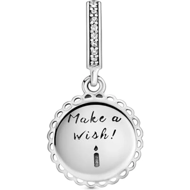 PANDORA Charm "Happy Birthday" Kuchen, Rosafarbene Emaille mit Cubic Zirkonia, Sterling-Silber, 798888C01 – Bild 2