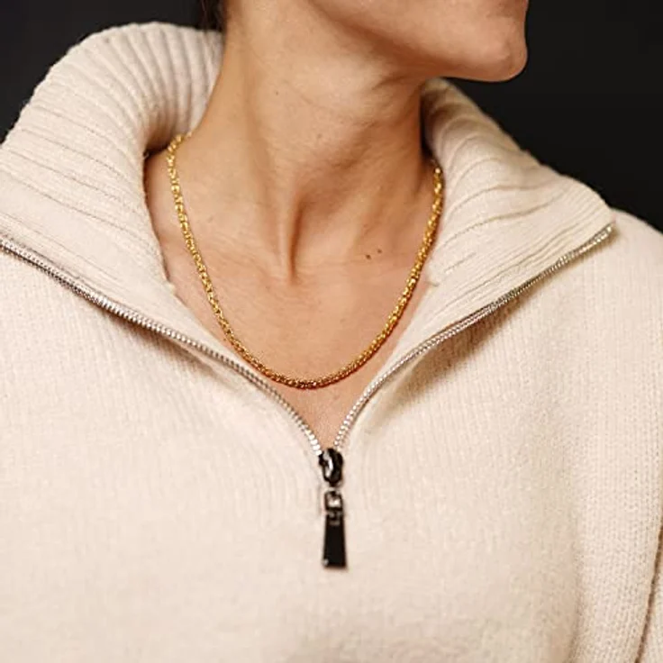 trendor Königskette Collier Gold auf 925 Silber, 2,8 mm Breite, Halsschmuck für Damen und Herren, 50 cm, Geschenkbüchse – Bild 4