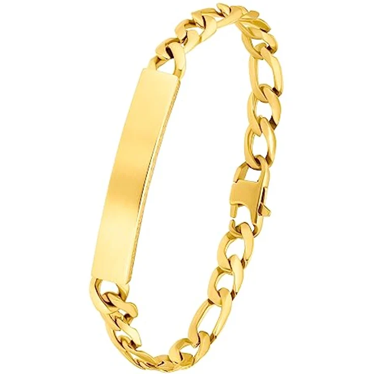 JOOP! Identarmband Edelstahl Unisex, 22,5 cm, Gold, mit Karabinerverschluss, in Schmuck Geschenk Box, 2035896 – Bild 1