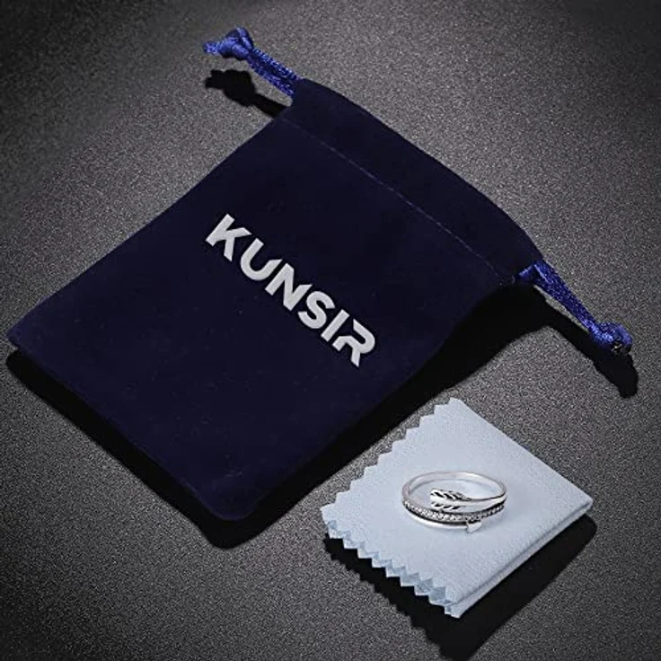 KUNSIR 925 Sterling Silber Damenring, Liebesknoten Design mit Zirkonia, passend Größe R1, Retro-Vintage Stil – Bild 5
