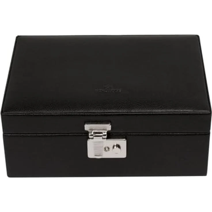 Windrose Beluga Watch Safe Box L, Schmuckbox aus Leder für Uhren, schwarz, 25 x 17 x 10 cm – Bild 1