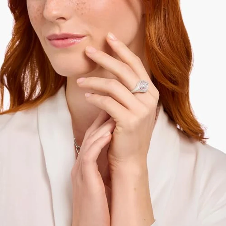 THOMAS SABO Siegelring mit Herz, Zirkonia (synth) und Korund (synth), LOVE Gravur – Bild 2