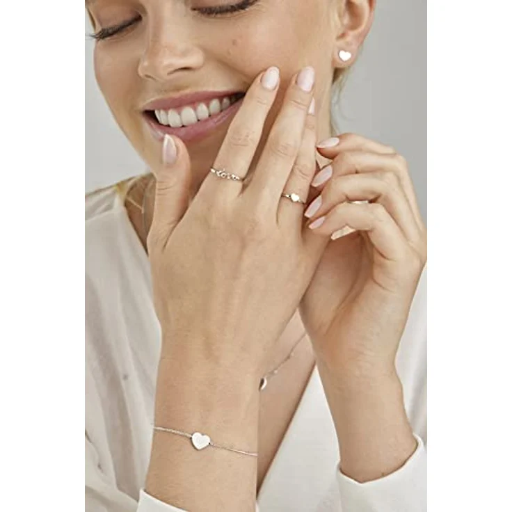 caÏ Damen Ring 925/- Sterling Silber rhodiniert, modernes Design mit Herz, weiß – Bild 3