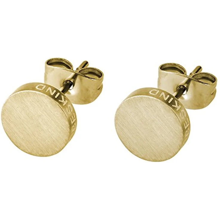LIEBESKIND Damen-Ohrstecker LJ-0050-E-07, vergoldeter und mattierter Edelstahl, 7 mm Steckverschluss – Bild 3