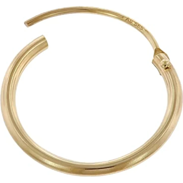 trendor 15171 Damen-Ohrringe Creolen aus 14K Gold 585, Ø 15 mm, Breite 1,3 mm mit Klappbügel, inklusive Mikrofaser-Pflegetuch – Bild 2