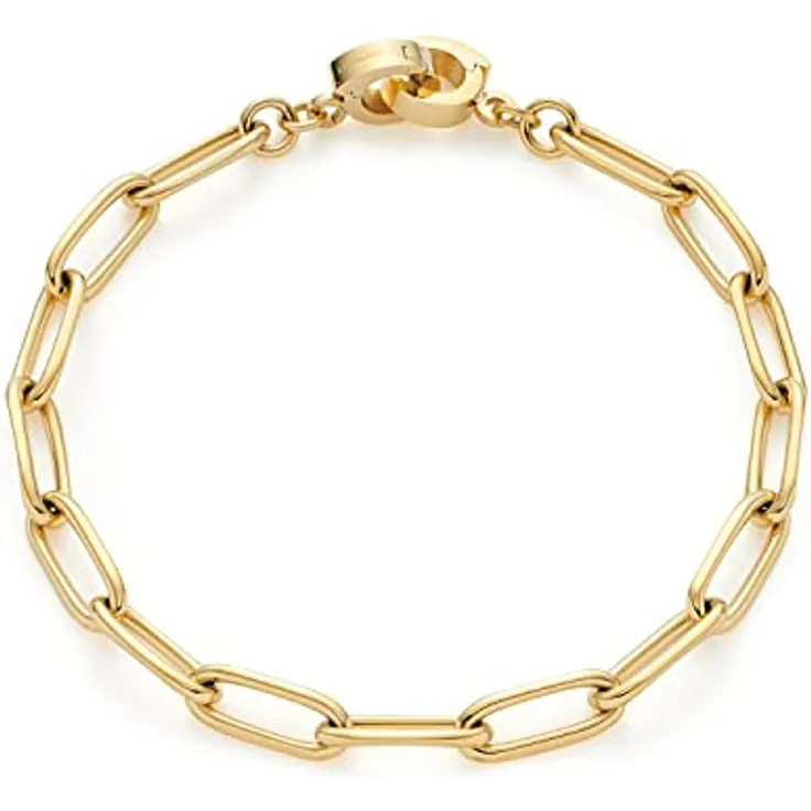 JEWELS BY LEONARDO Estrella Armband aus goldfarbenem Edelstahl, Chunky-Design, 19 cm, Allergikerfreundlich, Geschenk für Damen