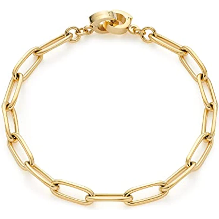 JEWELS BY LEONARDO Estrella Armband aus goldfarbenem Edelstahl, Chunky-Design, 19 cm, Allergikerfreundlich, Geschenk für Damen – Bild 1
