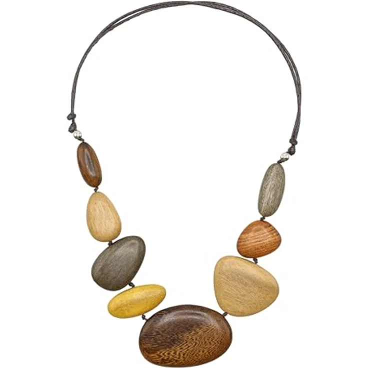 collezione alessandro Lange Kette Wood, handgefertigte Holzperlenkette mit tollem Farbverlauf, verstellbar bis ca. 94 cm – Bild 1