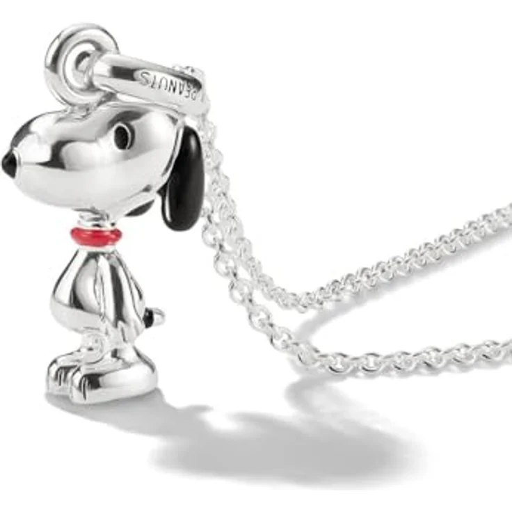 THOMAS SABO Unisex-Kette Silber mit Snoopy-Anhänger, Emaille in Schwarz und Rot, One Size – Bild 2