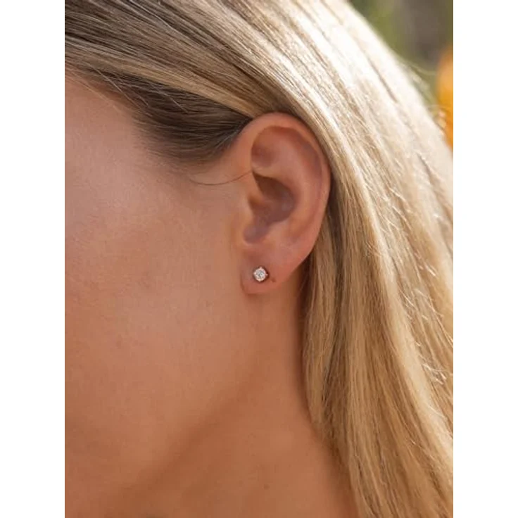 Purelei Pristine Ohrringe – Zeitlose Ohrstecker mit 6 mm Zirkonia in Roségold, Edelstahl mit 18K Vergoldung, leicht & komfortabel – Bild 4