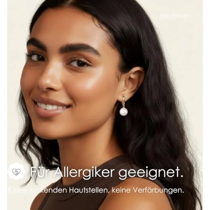 Heideman Ohrringe Nepta Damen, hochwertige Edelstahl Ohrhänger in Silber, Gold und Roségold mit 10mm Perle - hypoallergen und poliert – Bild 2