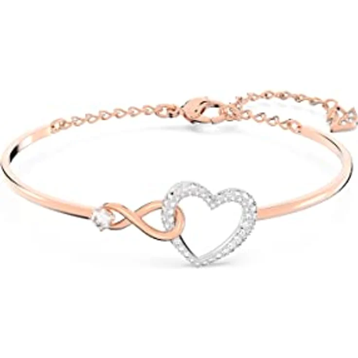 Swarovski Swa Infinity 5518869, Armreif aus Metall mit Swarovski-Kristallen, Karabinerverschluss, Länge 5,9 cm, Breite 4,5 cm – Bild 1