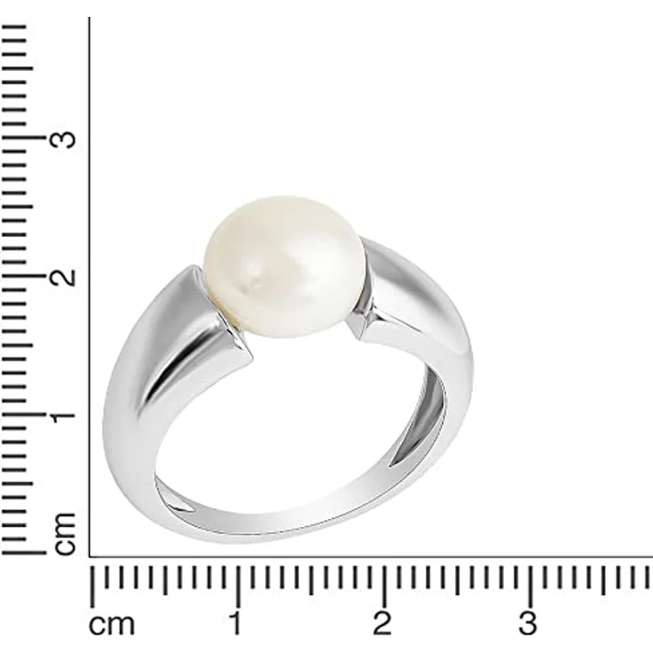 Zeeme Pearls Damen Ring 925/- Sterling Silber, glänzend weiß, mit schimmernden Perlen, rhodiniert, inkl. Etui – Bild 2