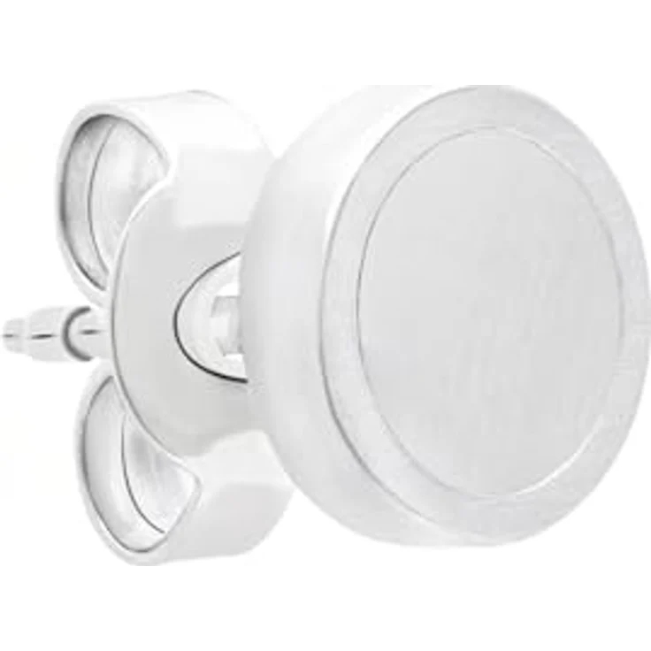 s.Oliver Herren-Ohrring aus mattiertem Edelstahl, silber, rundes Design, Butterfly Verschluss, wasserfest & hautfreundlich – Bild 1