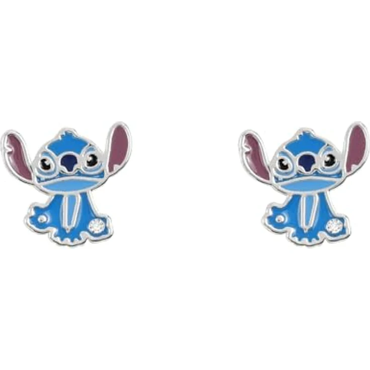 Disney Stitch Ohrringe, versilbert, Einheitsgröße, aus Messing, ohne Edelstein, in Geschenkbox – Bild 1