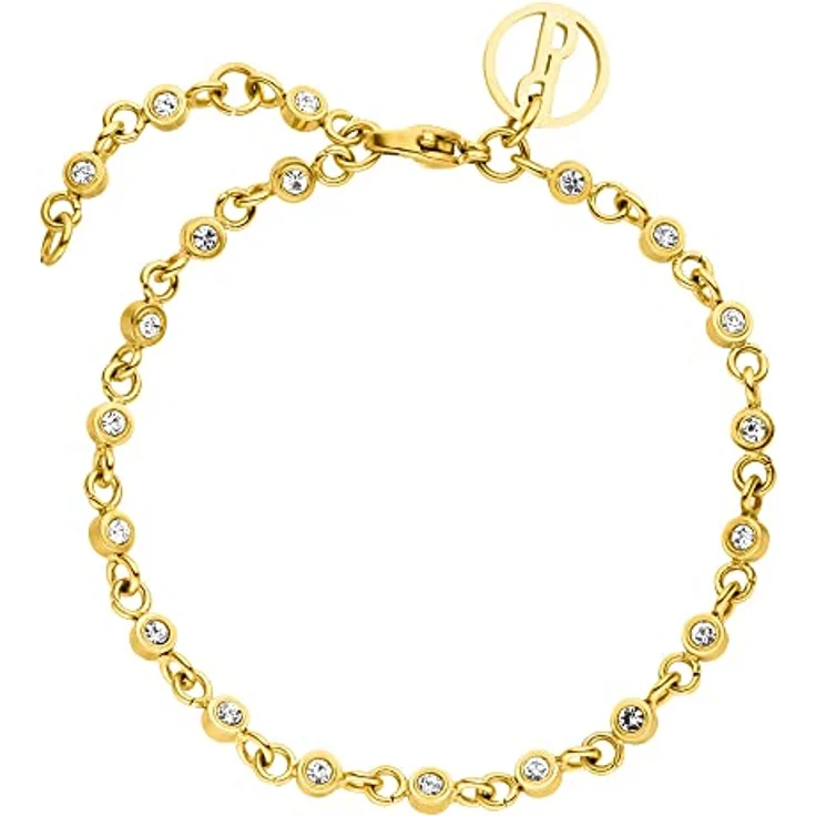 Purelei Polite Armband Gold, Wasserfestes Damen Edelstahl-Schmuckstück mit Glitzersteinen, Verstellbar 16-19 cm – Bild 1