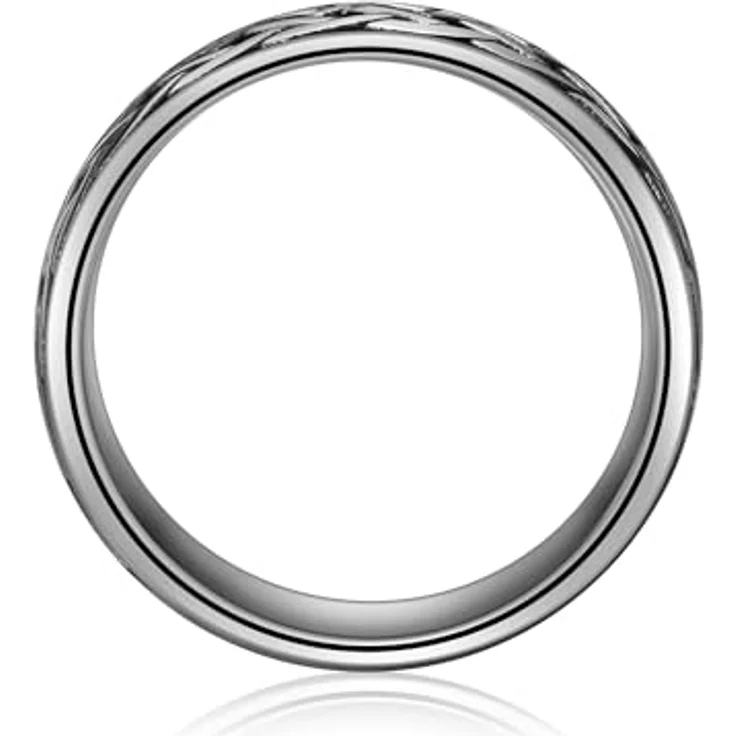 True Rebels Herren Ring aus Edelstahl, silber/schwarz Bandring mit Tribal-Muster, 8,5 mm, kratzfest und wassertauglich – Bild 3