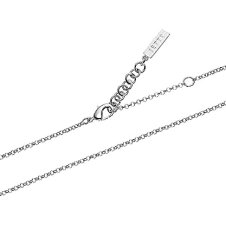 JETTE Damen-Halskette 925er Silber rhodiniert mit 20 Zirkonia, 45 cm + 3 cm Verlängerung, Geschenkbox – Bild 2