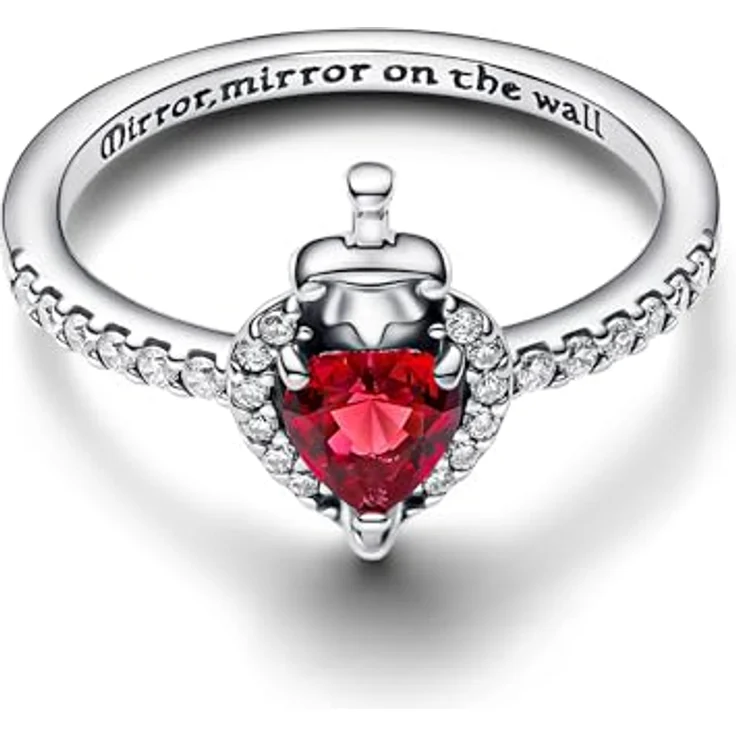 Pandora Disney Villains Evil Queen Ring 193422C01, Damenring aus Sterlingsilber mit fuchsia rosem Kristall und klaren Zirkonia – Bild 1
