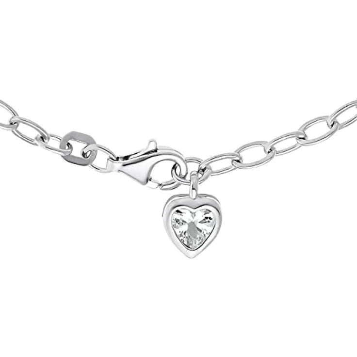 Amor Silberarmband LIEBE, Armschmuck aus 925er Sterling Silber mit Zirkonia (synth), Rhodium-beschichtet, individuell verstellbar, Made in Germany – Bild 2