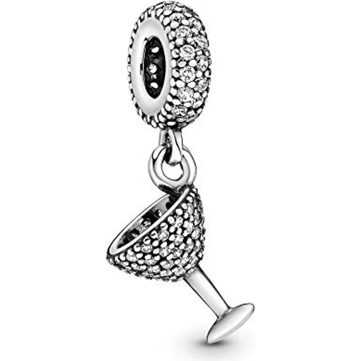 PANDORA Damen-Bead Cocktail-Night, 925 Silber mit weißen Zirkonia, kompatibel mit Pandora Moments Armbändern – Bild 1