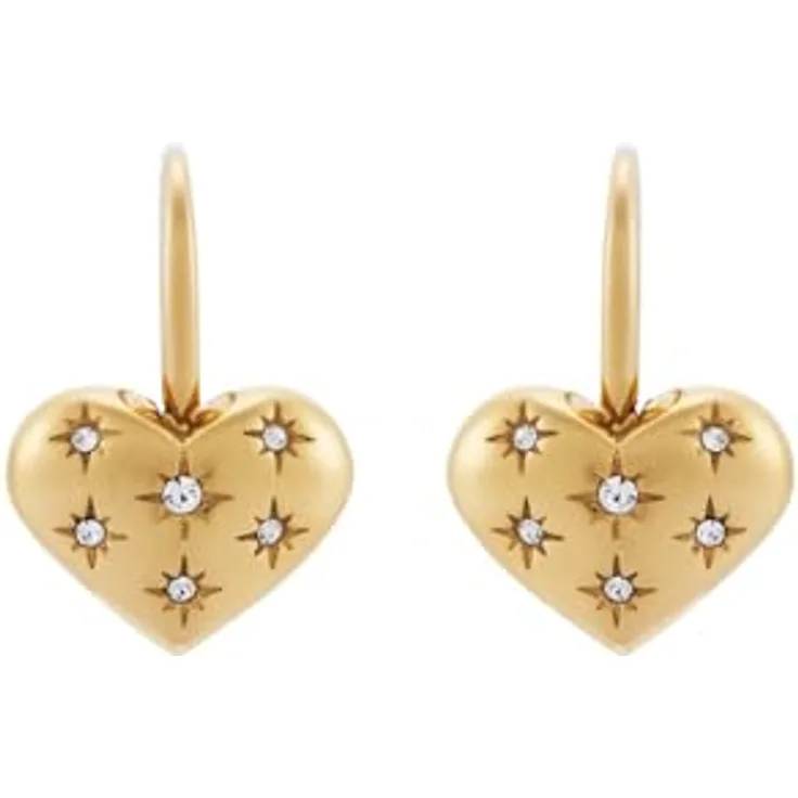 Fossil Sadie Damen Ohrringe aus Edelstahl und Halbedelstein, Gelbgold mit Ohrhaken