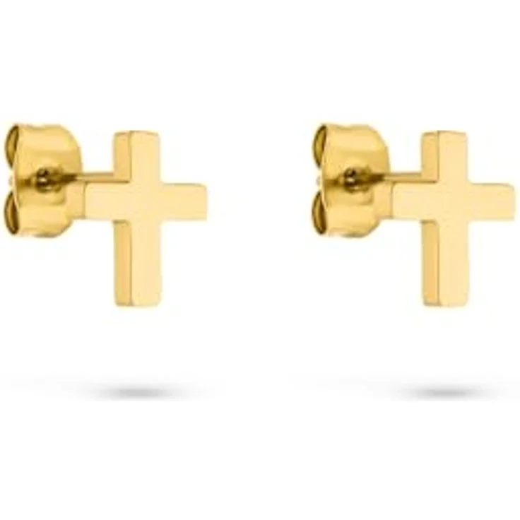 s.Oliver Ohrring - Elegante Ohrstecker aus goldfarbenem, poliertem Edelstahl - 10 mm - wasserfest & hautfreundlich – Bild 1