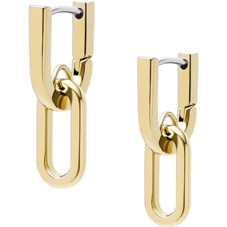 Fossil Damen Ohrringe aus goldfarbenem Edelstahl mit Poliertem Finish und Bügelverschluss – Bild 5
