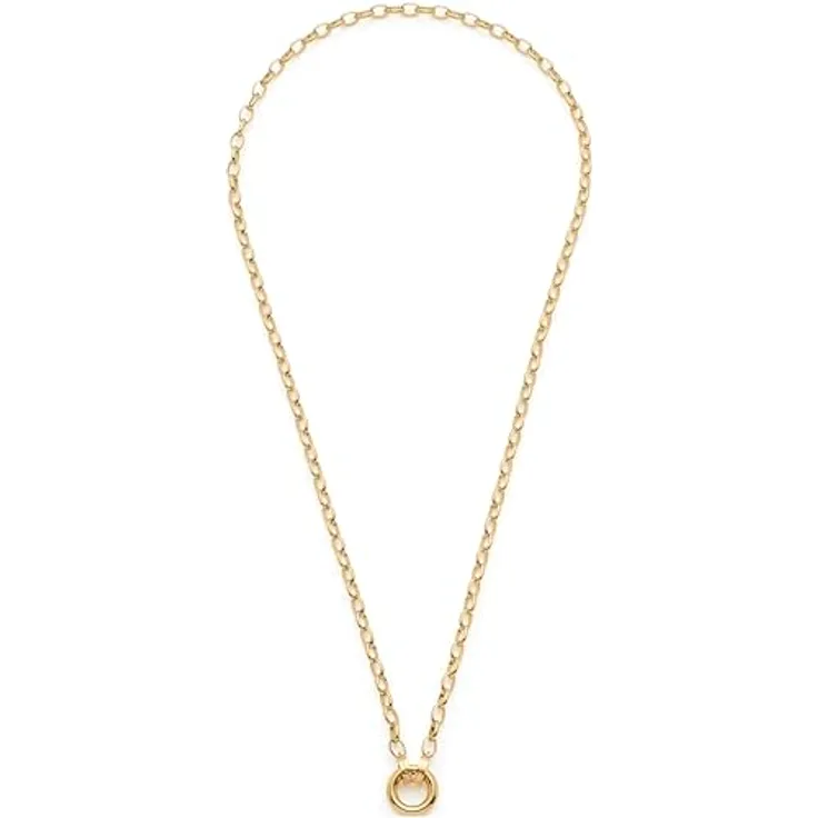 JEWELS BY LEONARDO Halskette Clip & Mix Tomke, goldfarbene Weitanker-Kette aus Edelstahl mit Charms-Zwischenring, 50-51,3 cm, Geschenk für Frauen