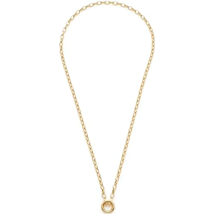 JEWELS BY LEONARDO Halskette Clip & Mix Tomke, goldfarbene Weitanker-Kette aus Edelstahl mit Charms-Zwischenring, 50-51,3 cm, Geschenk für Frauen – Bild 1