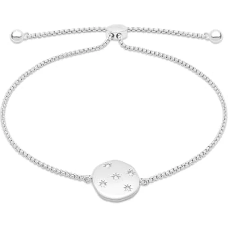 Tamaris Damen Armband TJ-0651-B-23, Edelstahl in Silber mit Zirkoniasteinen und Zugbandverschluss, 22 cm