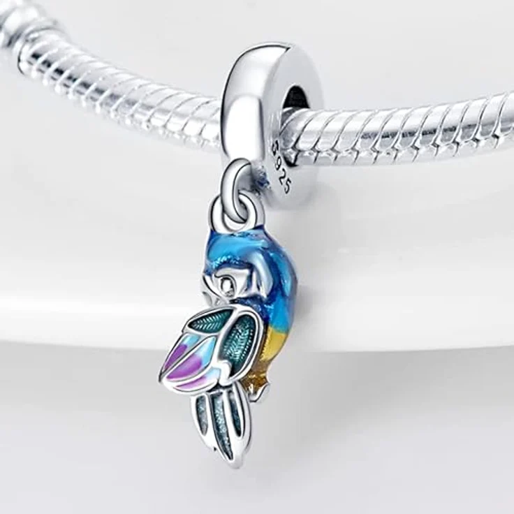 TINSLO Charm Anhänger Damen 925 Sterling Silber mit Zirkonia-Steinen, kompatibel mit Pandora Armbändern und Halsketten, für Frauen und Mädchen, Modell B11 – Bild 2
