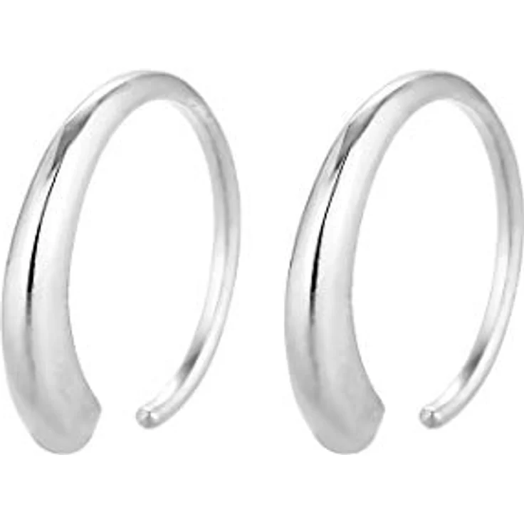 Elli Ohrringe Damen Creolen Geo Basic Offen, 925 Sterling Silber, handgefertigter Echtschmuck, anlaufgeschützt, hochglanzpoliert – Bild 1