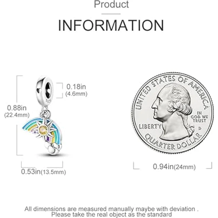 TINSLO Charm Anhänger Damen 925 Sterling Silber, Zirkonia, kompatibel mit Pandora Armband und Halskette, für Frauen und Mädchen – Bild 4