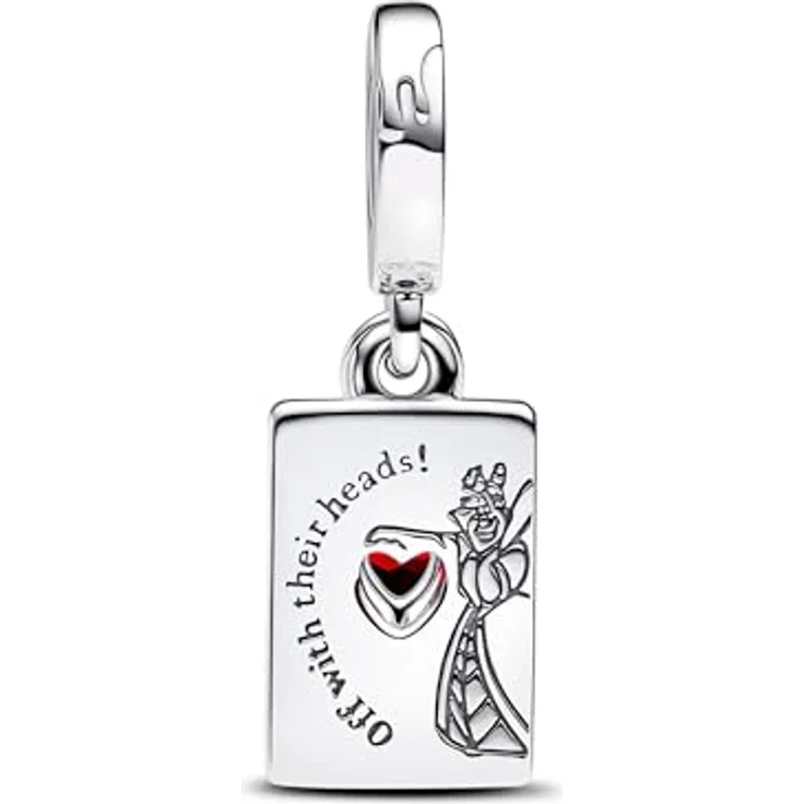 PANDORA Moments Disney Villains Herzkönigin Doppelter Charm-Anhänger aus Sterling Silber mit künstlichem Kristall und roter Emaille, kompatibel mit Moments Armbändern, 793420C01 – Bild 2